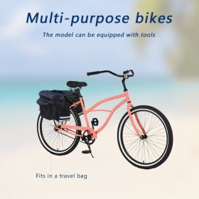 HARMI Multifunction 26 Inch Beach Cruiser Bike for Men and Women, Steel Frame, Single Speed Drivetrain, Upright Comfortable Rides, Multiple Color