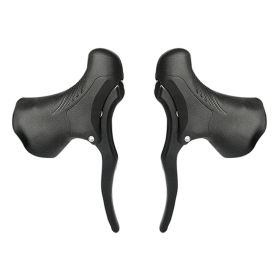 Lightweight Aluminum Bicycle Brake Handle MTB Mountain Bike Cycle Brake Levers Front & Rear Brake Levers Drop Handlebar Set (Color: black)