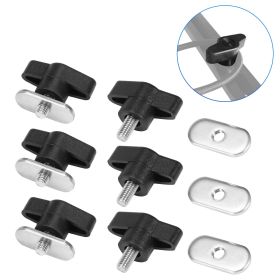 6 Set Kayak Screws Nuts Replacement Kit Canoe Track System Mounting Hardware Accessories for Boats (Color: black)