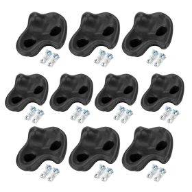 10PCS Plastic Textured Rock Climbing Stone Rocks Wall Stones Kids Assorted Kit Bolt Blue (Color: black)
