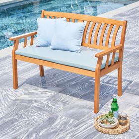 Kapalua Honey Nautical Eucalyptus Wooden Outdoor Garden Bench (Color: as Pic)