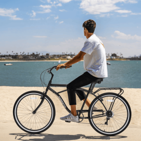 Multifunction 26 Inch 7 Speed Bike, Steel Frame, Upright Comfortable Seat, U-brake, Multi-function Rear Rack, Multicolor (Color: Black iron)