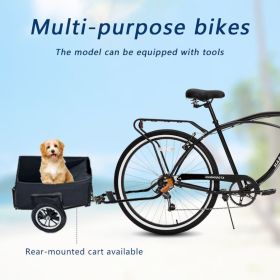 HARMI Multifunctional Adult Beach Cruiser Bike, 7-Speed Bike, Multi-Color, 26-Inch Wheels, Men's and Women's (Color: black)