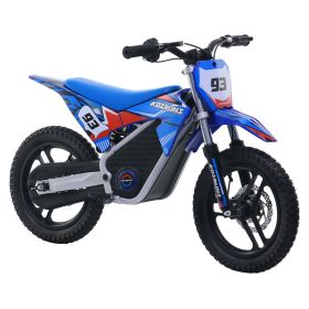 MX-E350 - Motocross Bike For Aged 4-8, 350W Internal Transmission Chassis, Maximum Driving Range Of 18km, RGB Support (Main Material: Steel, Main Color: Blue)