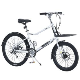 7 Speed, Aluminum Alloy Frame, Multiple Colors 26 Inch Bike,Cargo Bike for Women and Men (Color: As Picture)