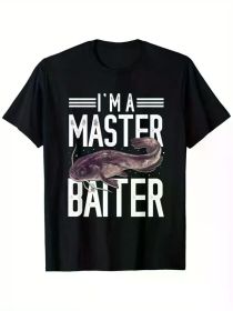 I Am a Master Lure" Ayu Fisherman T-Shirt - 100% Cotton, Round Neck, Black, Size S-XXXL, Four Seasons Casual Wear, Unique Ayu Design (Color: black, size: XXXL)