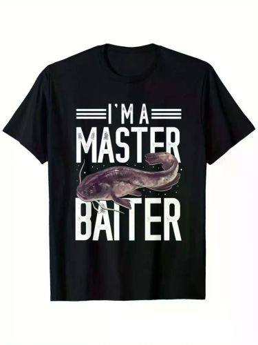 I Am a Master Lure" Ayu Fisherman T-Shirt - 100% Cotton, Round Neck, Black, Size S-XXXL, Four Seasons Casual Wear, Unique Ayu Design